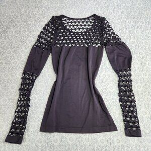 VENUS  Long Sleeved Top with Crochet Top and Sleeves, Size Medium